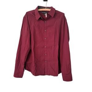 Beverly Hills Polo Club Men's XL Burgundy Polka dots Button Down Long Sleeve